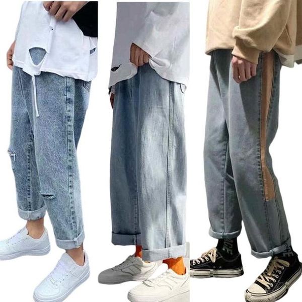 men's jeans young man ripped denim trousers hip-hop loose straight leg casual fashion pants 11 style, Blue
men's jeans young man ripped denim trousers hip-hop loose straight leg casual fashion pants 11 style, Blue