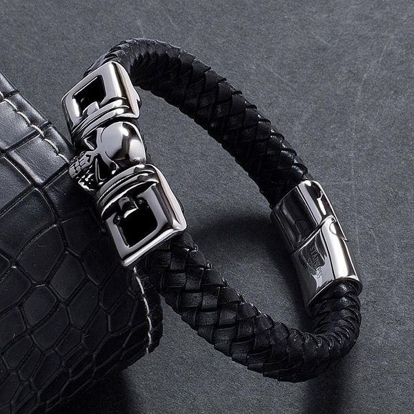 cuff vintage braided leather charm bracelets men male sporty jewelry punk snake stripe chain link ancient bangles e795, White
cuff vintage braided leather charm bracelets men male sporty jewelry punk snake stripe chain link ancient bangles e795, White