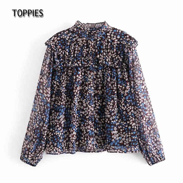 ies floral printing chiffon blouses women long sleeve shirts ruffles see through clothes 210412, White
ies floral printing chiffon blouses women long sleeve shirts ruffles see through clothes 210412, White