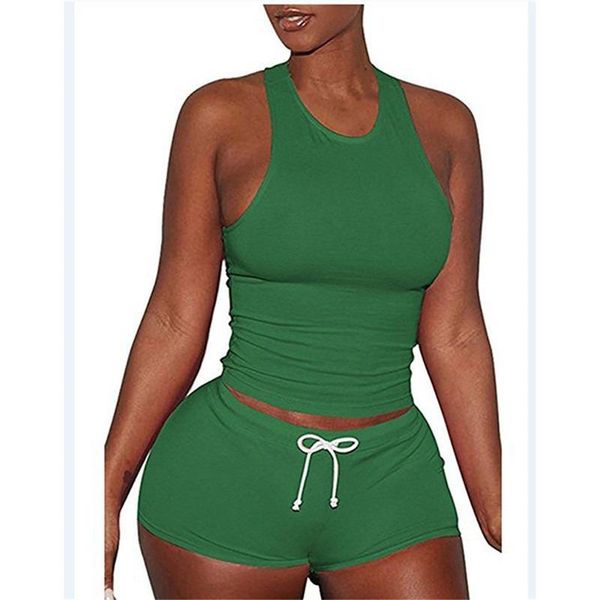 women's tracksuits drawstring women sets skinny o-neck sleeveless off shoulder tanks casual fashion summer solid shorts two piece set l, Gray
women's tracksuits drawstring women sets skinny o-neck sleeveless off shoulder tanks casual fashion summer solid shorts two piece set l, Gray