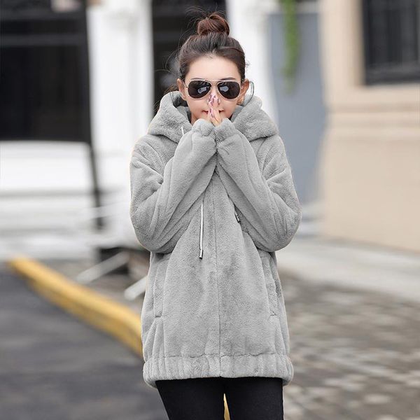 women's fur & faux elegant warm hooded short coat women korean fashion thick cute long sleeve zip teddy bear jacket, Black
women's fur & faux elegant warm hooded short coat women korean fashion thick cute long sleeve zip teddy bear jacket, Black