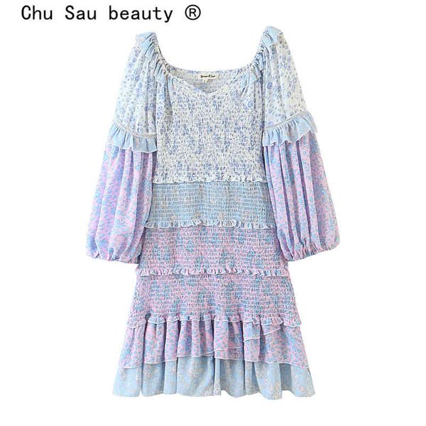 fashion sweet lovely floral print women mini dress holiday style chic lantern sleeve fall dresses female vestidos 210508, Black;gray
fashion sweet lovely floral print women mini dress holiday style chic lantern sleeve fall dresses female vestidos 210508, Black;gray