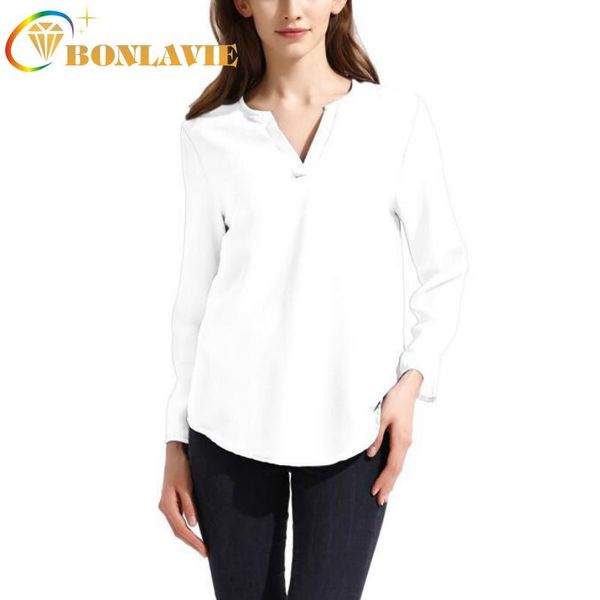 women's blouses & shirts summer women blouse v collar long-sleeved loose chiffon office lady solid blusas femininas elegante plus size, White
women's blouses & shirts summer women blouse v collar long-sleeved loose chiffon office lady solid blusas femininas elegante plus size, White