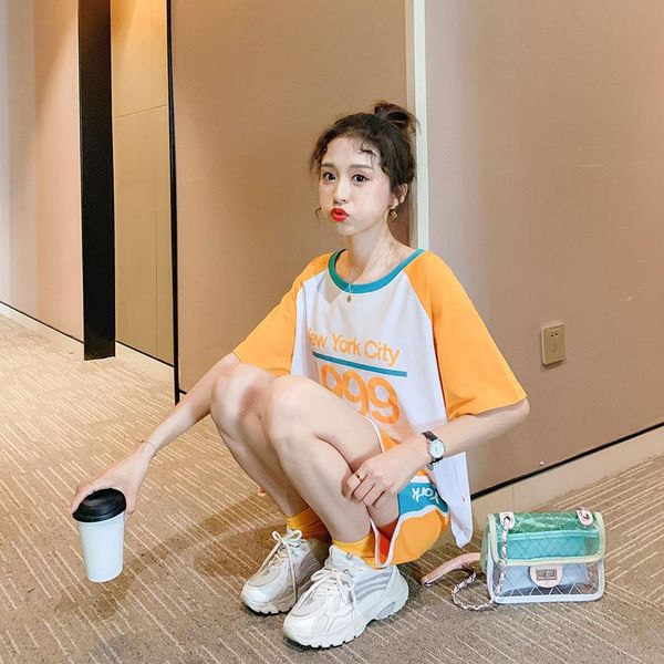 women's tracksuits 2021 korean fashion suit for young women summer loose short-sleeved t-shirt + casual shorts, Gray
women's tracksuits 2021 korean fashion suit for young women summer loose short-sleeved t-shirt + casual shorts, Gray