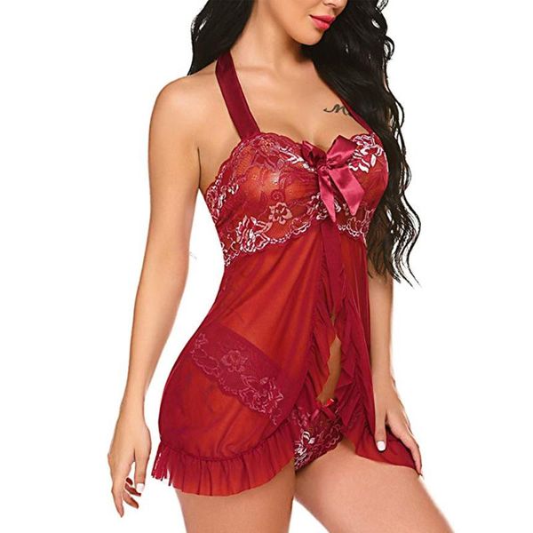 women's sleepwear women lace up solid ruffle open lingerie 2 piece set sleeveless babydoll underwear exotic apparel porno nighties, Black;red
women's sleepwear women lace up solid ruffle open lingerie 2 piece set sleeveless babydoll underwear exotic apparel porno nighties, Black;red