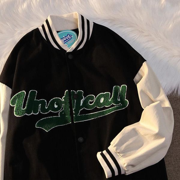 men's jackets 2021 american alphabet baseball uniform female flocking letters loose street hip-hop bomber jacket fried ins, Black;brown
men's jackets 2021 american alphabet baseball uniform female flocking letters loose street hip-hop bomber jacket fried ins, Black;brown