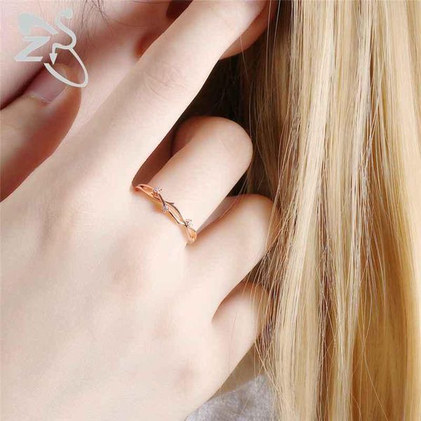 wedding rings zs rose gold for women jewelry crystal cubic zirconia anillos mujer engagement bague femme, Slivery;golden