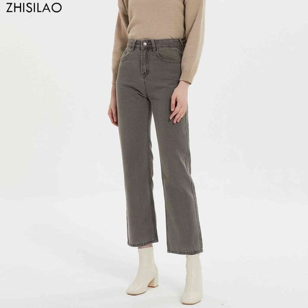 zhisilao gray straight cut jeans women vintage high waist denim pants femme long loose full length trouser 211129, Blue
zhisilao gray straight cut jeans women vintage high waist denim pants femme long loose full length trouser 211129, Blue