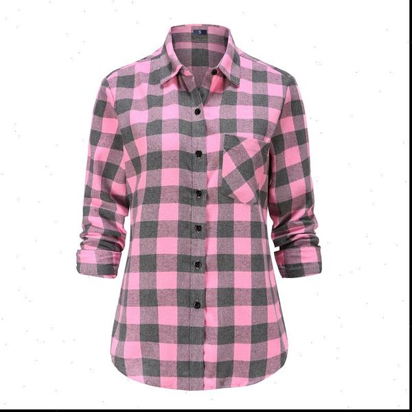 fashion classic style womens shirts long sleeve flannel plaid casual plus size office blusas, White
fashion classic style womens shirts long sleeve flannel plaid casual plus size office blusas, White