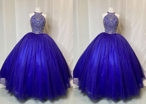 royal blue halter ball gown quinceanera dresses sliver crystal rhinestones tulle princess long prom eveening dress, Blue;red
royal blue halter ball gown quinceanera dresses sliver crystal rhinestones tulle princess long prom eveening dress, Blue;red