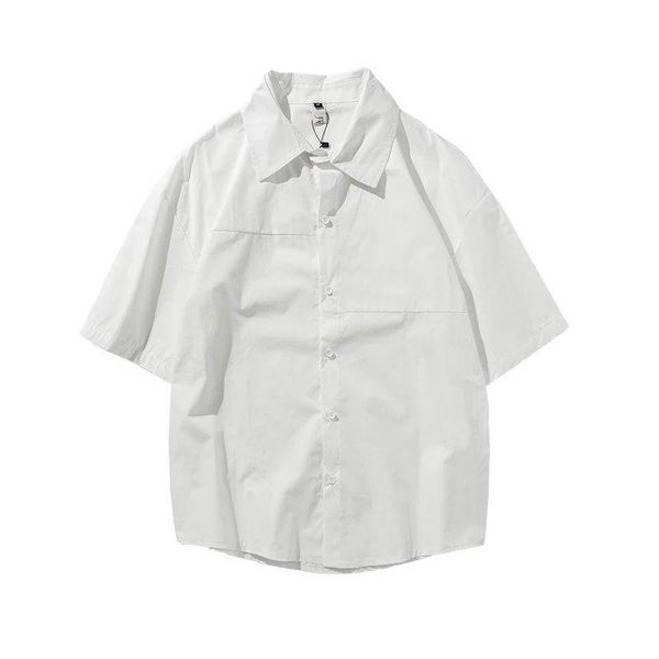 high-quality summer cotton loose short-sleeved shirt men's fashion casual korean style pure white shirts, White;black
high-quality summer cotton loose short-sleeved shirt men's fashion casual korean style pure white shirts, White;black
