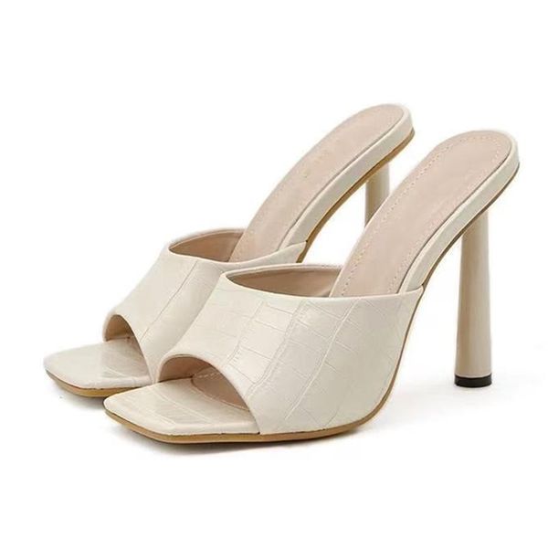 dress shoes concise solid stone print summer sandals women high heels slip on square toe round heel casual slippers slides, Black
dress shoes concise solid stone print summer sandals women high heels slip on square toe round heel casual slippers slides, Black