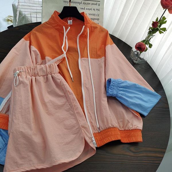 spring summer colorful patchwork sport set women turtleneck long sleeve cardigan coat+elastic loose shorts 2 piece two dress, White
spring summer colorful patchwork sport set women turtleneck long sleeve cardigan coat+elastic loose shorts 2 piece two dress, White