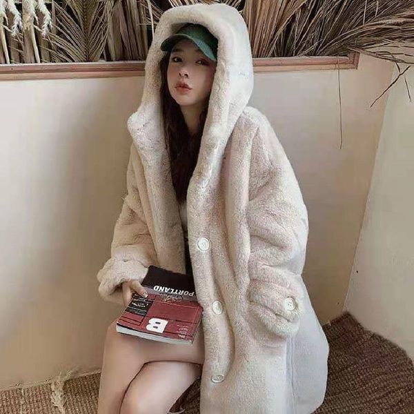 women's fur & faux autumn winter jacket women clothes imitation mink velvet coat mid-length hooded korean loose thick warm overcoat, Black
women's fur & faux autumn winter jacket women clothes imitation mink velvet coat mid-length hooded korean loose thick warm overcoat, Black