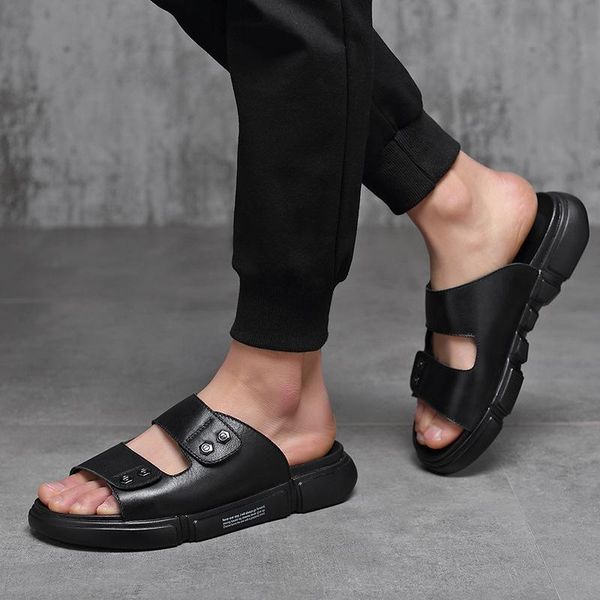 slippers mens outdoor summer shoes open men beach slides leather zapatos de hombre buty, Black
slippers mens outdoor summer shoes open men beach slides leather zapatos de hombre buty, Black