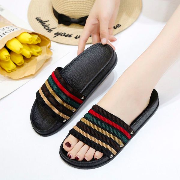 summer female striped slippers fashion lovely indoor comfortable quiet non-slip bathroom outdoor leisure personality beach sandals, Black
summer female striped slippers fashion lovely indoor comfortable quiet non-slip bathroom outdoor leisure personality beach sandals, Black