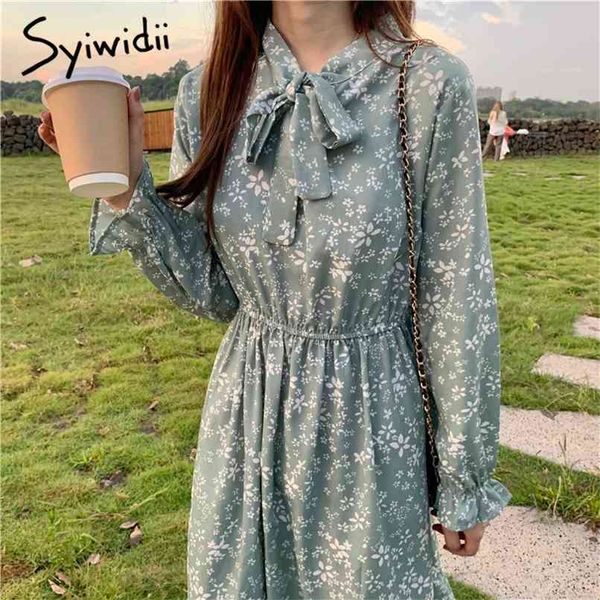 woman dress bow tie elastic waist green birthday long sleeve chiffion spring summer floral es 210607, Black;gray
woman dress bow tie elastic waist green birthday long sleeve chiffion spring summer floral es 210607, Black;gray