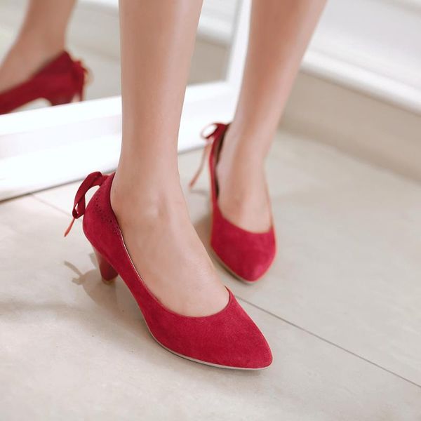 dress shoes women's spring traditional suede bowknot pointy wedding oversized high heels, Black
dress shoes women's spring traditional suede bowknot pointy wedding oversized high heels, Black