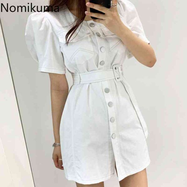 nomikuma elegant single breasted belt slim waist dresses puff sleeve o-neck vestidos femme summer new woman dress 6h339 210427, Black;gray
nomikuma elegant single breasted belt slim waist dresses puff sleeve o-neck vestidos femme summer new woman dress 6h339 210427, Black;gray