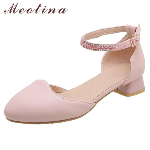 dress shoes meotina high heels women rhinestone thick ankle strap buckle round toe party pumps ladies pink plus size 33-43, Black
dress shoes meotina high heels women rhinestone thick ankle strap buckle round toe party pumps ladies pink plus size 33-43, Black