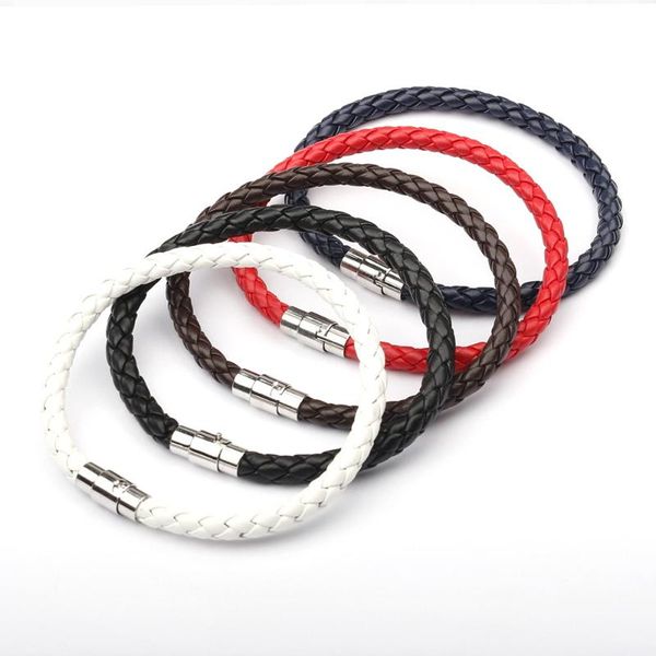 link, chain charm bracelet leather braided alloy magnetic clasps bracelets for women men couple fashion braclet armband jewelry gifts, Black
link, chain charm bracelet leather braided alloy magnetic clasps bracelets for women men couple fashion braclet armband jewelry gifts, Black