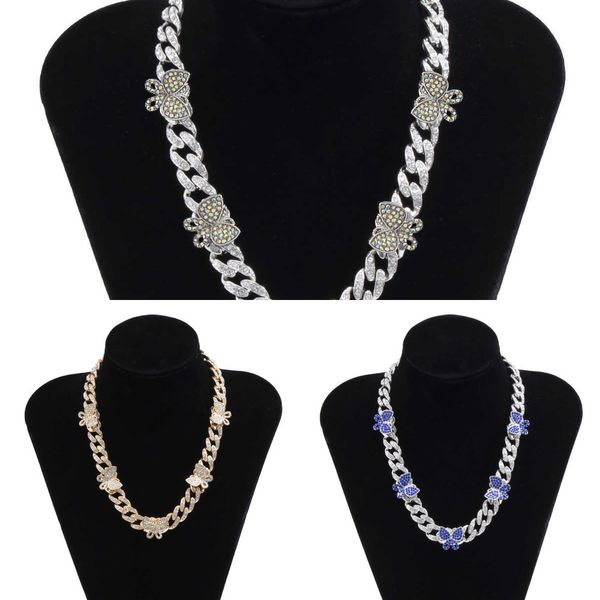 women's ice punk singing bracelet, butterfly necklace, miami all-round, glittering cuban chain, 1 piece of jewelry q0809, Silver
women's ice punk singing bracelet, butterfly necklace, miami all-round, glittering cuban chain, 1 piece of jewelry q0809, Silver
