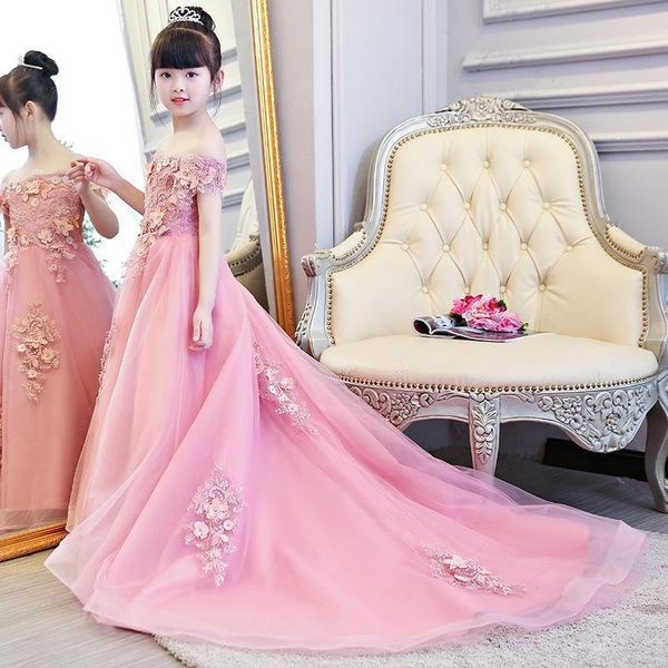 girl's dresses beautiful pink flower girls floral lace appliqued pageant gowns for kids wedding party long train birthday dress, Red;yellow
girl's dresses beautiful pink flower girls floral lace appliqued pageant gowns for kids wedding party long train birthday dress, Red;yellow