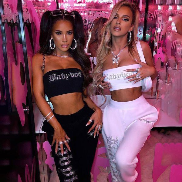 sruby winter diamond two women tracksuits piece set crop and tracksuit joggers 2 rhinestones jogging pullover long pants suits, Gray
sruby winter diamond two women tracksuits piece set crop and tracksuit joggers 2 rhinestones jogging pullover long pants suits, Gray