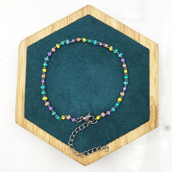 link, chain 16+5mm style european and american titanium steel diy jewelry never fade, ladies bracelet multi-color drip, Black
link, chain 16+5mm style european and american titanium steel diy jewelry never fade, ladies bracelet multi-color drip, Black
