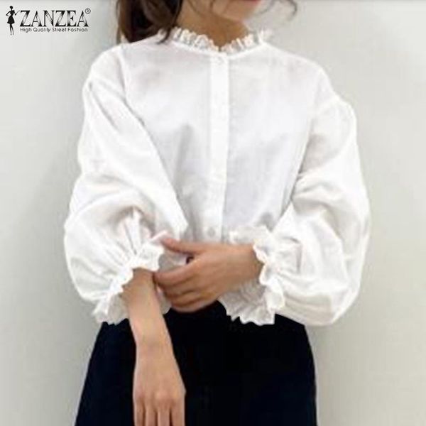 women's blouses & shirts elegant lace patchwork autumn 2022 casual puff sleeve blusas female solid button tunic oversize, White
women's blouses & shirts elegant lace patchwork autumn 2022 casual puff sleeve blusas female solid button tunic oversize, White