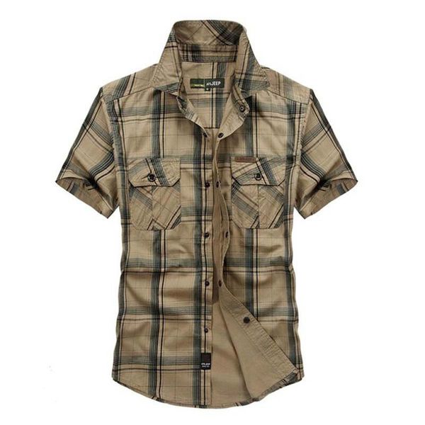 men's jackets military shirt men summer 100% cotton plaid short sleeve mens shirts breathable multi-pocket male camisa masculina m, Black;brown
men's jackets military shirt men summer 100% cotton plaid short sleeve mens shirts breathable multi-pocket male camisa masculina m, Black;brown