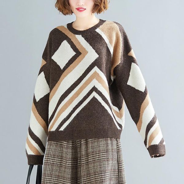 women's sweaters korean style geometric sweater for women loose full sleeve autumn winter pullovers casual knitted bottoming clothes p, White;black
women's sweaters korean style geometric sweater for women loose full sleeve autumn winter pullovers casual knitted bottoming clothes p, White;black