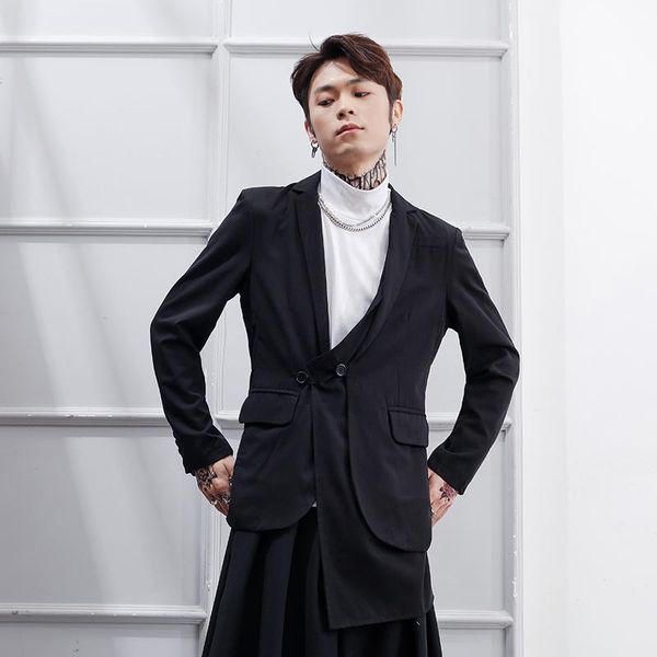men's suits & blazers suit coat port style, retro irregular and loose personality, small suit, european american simple style design, White;black
men's suits & blazers suit coat port style, retro irregular and loose personality, small suit, european american simple style design, White;black