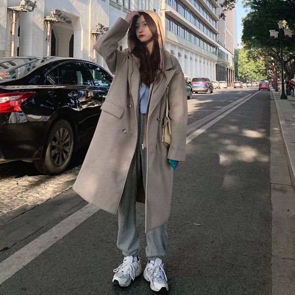 women's trench coats women coat korean style long windbreaker slim elegant overcoat female fashion boho button 2021 solid, Tan;black
women's trench coats women coat korean style long windbreaker slim elegant overcoat female fashion boho button 2021 solid, Tan;black