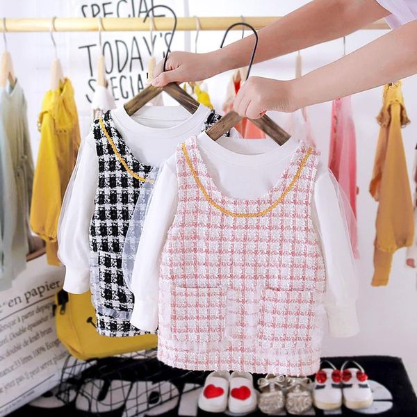 girl's dresses fashion toddler infant baby kids girls solid colors long-sleeves bottoming dress+plaid printed vest two piece princess s, Red;yellow
girl's dresses fashion toddler infant baby kids girls solid colors long-sleeves bottoming dress+plaid printed vest two piece princess s, Red;yellow