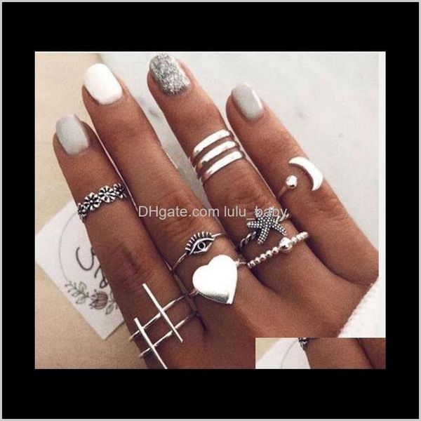 s1873 fashion jewelry knuckle ring set vintage geometric eye starfish heart midi sets 10pcsset htnax band buoqn, Silver
s1873 fashion jewelry knuckle ring set vintage geometric eye starfish heart midi sets 10pcsset htnax band buoqn, Silver
