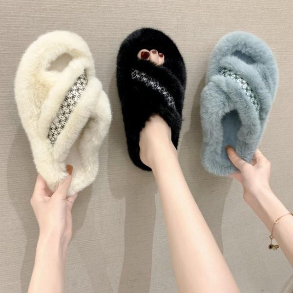 slippers winter warm women furry female shoes fur soft indoor slipper thick bottom non-slip luxury design house slides plus size, Black
slippers winter warm women furry female shoes fur soft indoor slipper thick bottom non-slip luxury design house slides plus size, Black