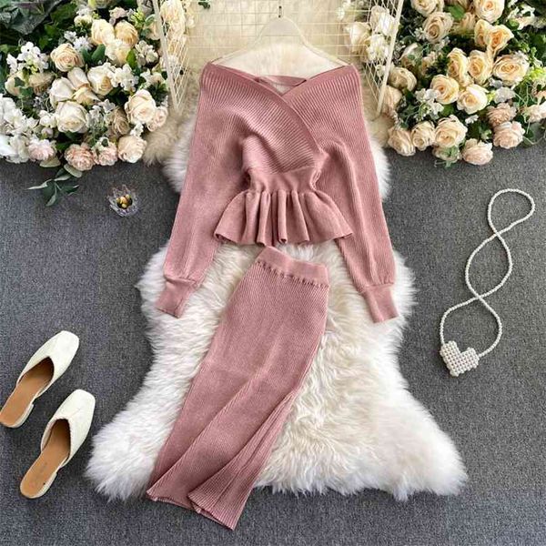 women two piece set silver thread shinning knitted sweater + high waist bodycon skirt suits autumn winter clothing sets 210603, White
women two piece set silver thread shinning knitted sweater + high waist bodycon skirt suits autumn winter clothing sets 210603, White