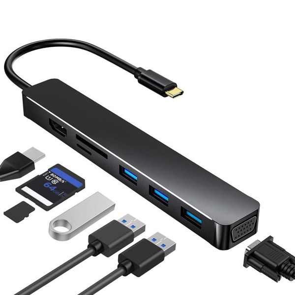 hubs 7 in1 type-c hub adapter -compatible usb3.0 multi-function card reader micro-sd slot vag docking
hubs 7 in1 type-c hub adapter -compatible usb3.0 multi-function card reader micro-sd slot vag docking