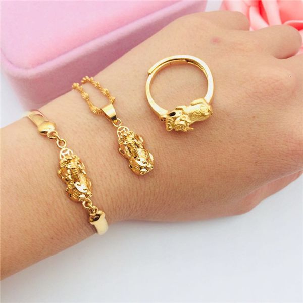 vietnam sand brass gold plated jewelry three piece set bracelet ring pendant accessories, Silver
vietnam sand brass gold plated jewelry three piece set bracelet ring pendant accessories, Silver