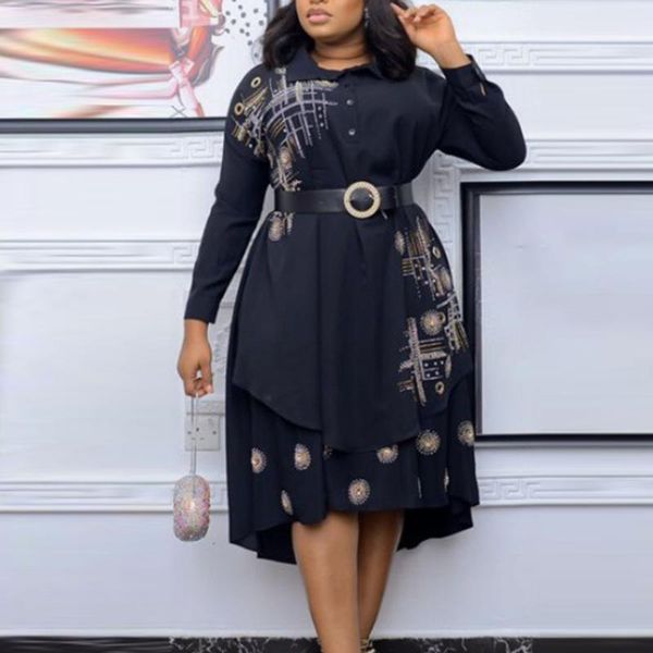 casual dresses 2021 autumn fashion commuter rhinestone shirt female printed dress european american pure color single breasted, Black;gray
casual dresses 2021 autumn fashion commuter rhinestone shirt female printed dress european american pure color single breasted, Black;gray
