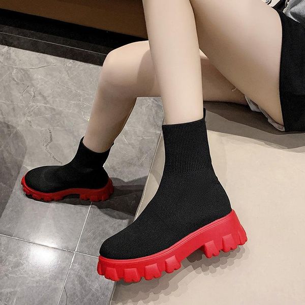 boots large elastic flying woven sock 2021 autumn winter women's thick soled solid platform concise shoes, Black
boots large elastic flying woven sock 2021 autumn winter women's thick soled solid platform concise shoes, Black