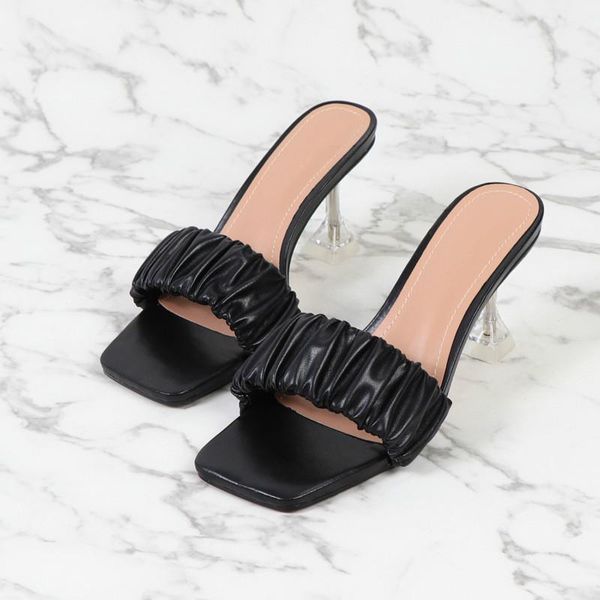solid high heel women slippers summer outside transparent hoof slides sandal big size 36-41, Black
solid high heel women slippers summer outside transparent hoof slides sandal big size 36-41, Black