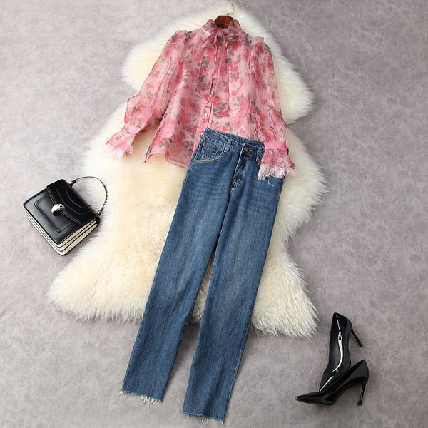 dress european and american women's wear for spring 2021 long-sleeved lace print shirt denim cropped pants fashion suits d9mn, White
dress european and american women's wear for spring 2021 long-sleeved lace print shirt denim cropped pants fashion suits d9mn, White