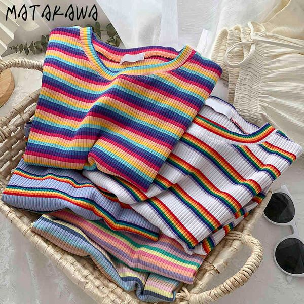 matakawa slim round neck color striped woman tshirts short-sleeved t-shirt women summer korean bottoming t shirt 210513, White
matakawa slim round neck color striped woman tshirts short-sleeved t-shirt women summer korean bottoming t shirt 210513, White