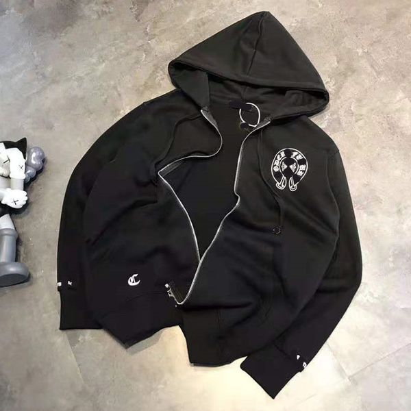 21 spring summer new fashion br croix left and right arm print back letter hooded casual couple coat, Black
21 spring summer new fashion br croix left and right arm print back letter hooded casual couple coat, Black