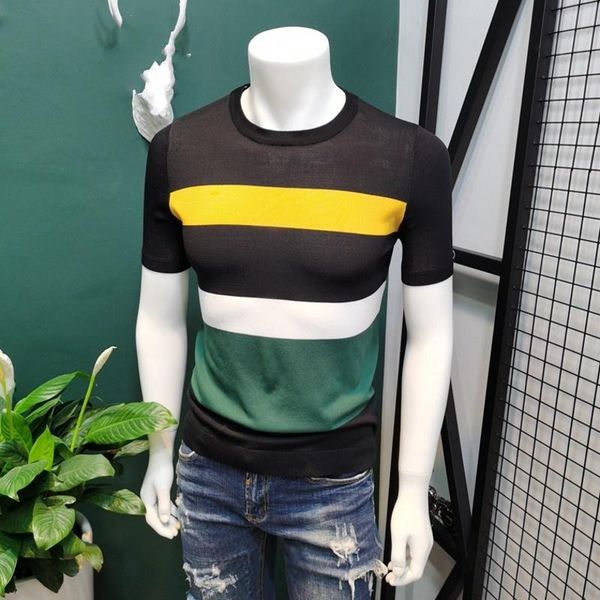 men's t-shirts mens knitted slim o-neck mixed colors fashion thin pullover striped korean style casual, White;black
men's t-shirts mens knitted slim o-neck mixed colors fashion thin pullover striped korean style casual, White;black