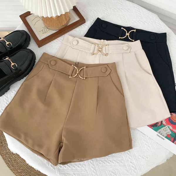 design sense high waist slim suit shorts a-line wide-leg casual pants women temperament all-match 210507, White;black
design sense high waist slim suit shorts a-line wide-leg casual pants women temperament all-match 210507, White;black