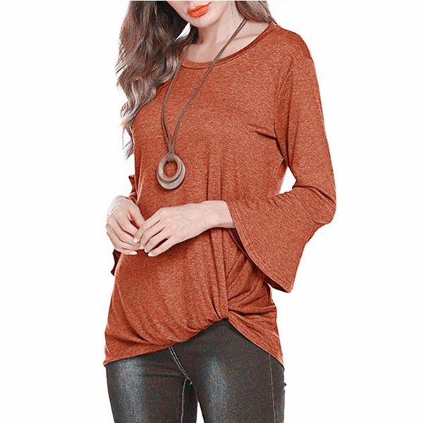 women's t-shirt plus size women o-neck tshirt twisted solid color elegant autumn casual long flare sleeve knot t shirt mujer camisetas, White
women's t-shirt plus size women o-neck tshirt twisted solid color elegant autumn casual long flare sleeve knot t shirt mujer camisetas, White