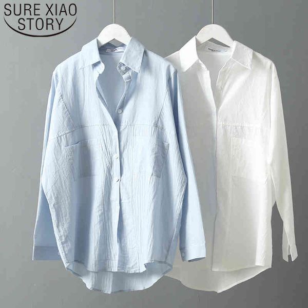 womens and blouses ladies long sleeve shirts for women button solid turn-down collar korean clothing 6809 50 210415, White
womens and blouses ladies long sleeve shirts for women button solid turn-down collar korean clothing 6809 50 210415, White